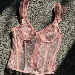 Princess Polly Blush Lace Tank Top